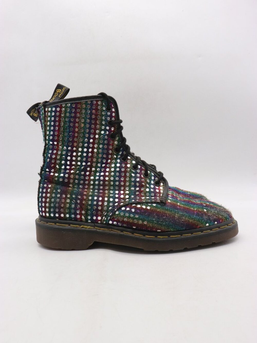 Vintage Doc Dr Martens 8 Eye Boots Women's UK 8 US 10 Rainbow Made in England  p